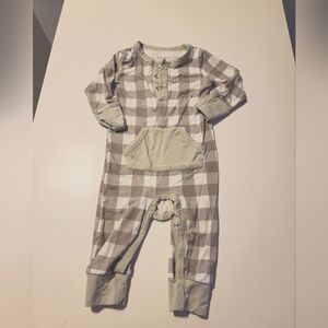 Belan.J Long Sleeve Bamboo Pocket Romper - Size 6-12m